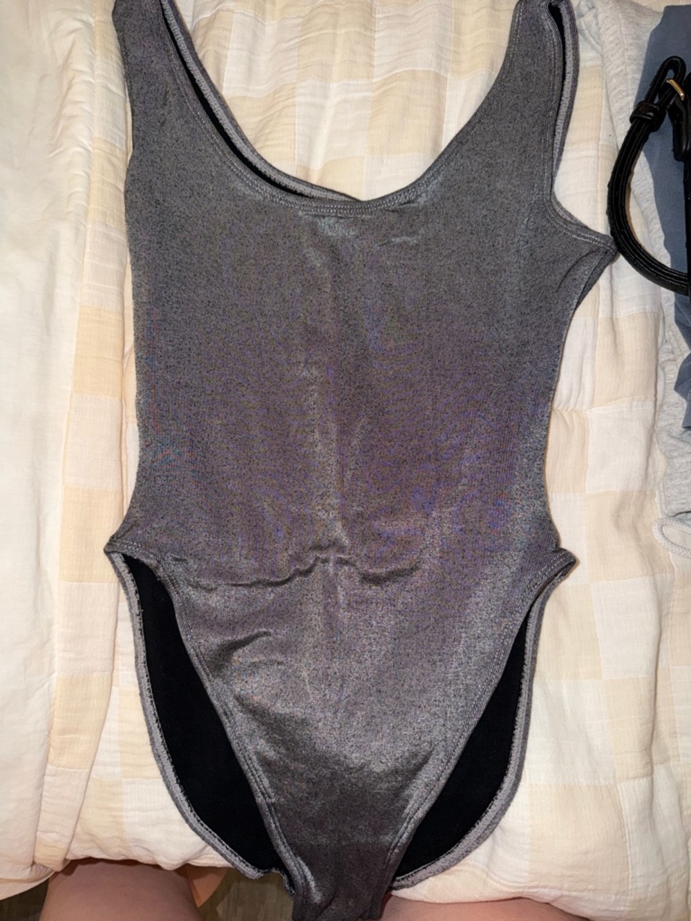 Vintage Metallic Grey bodysuit